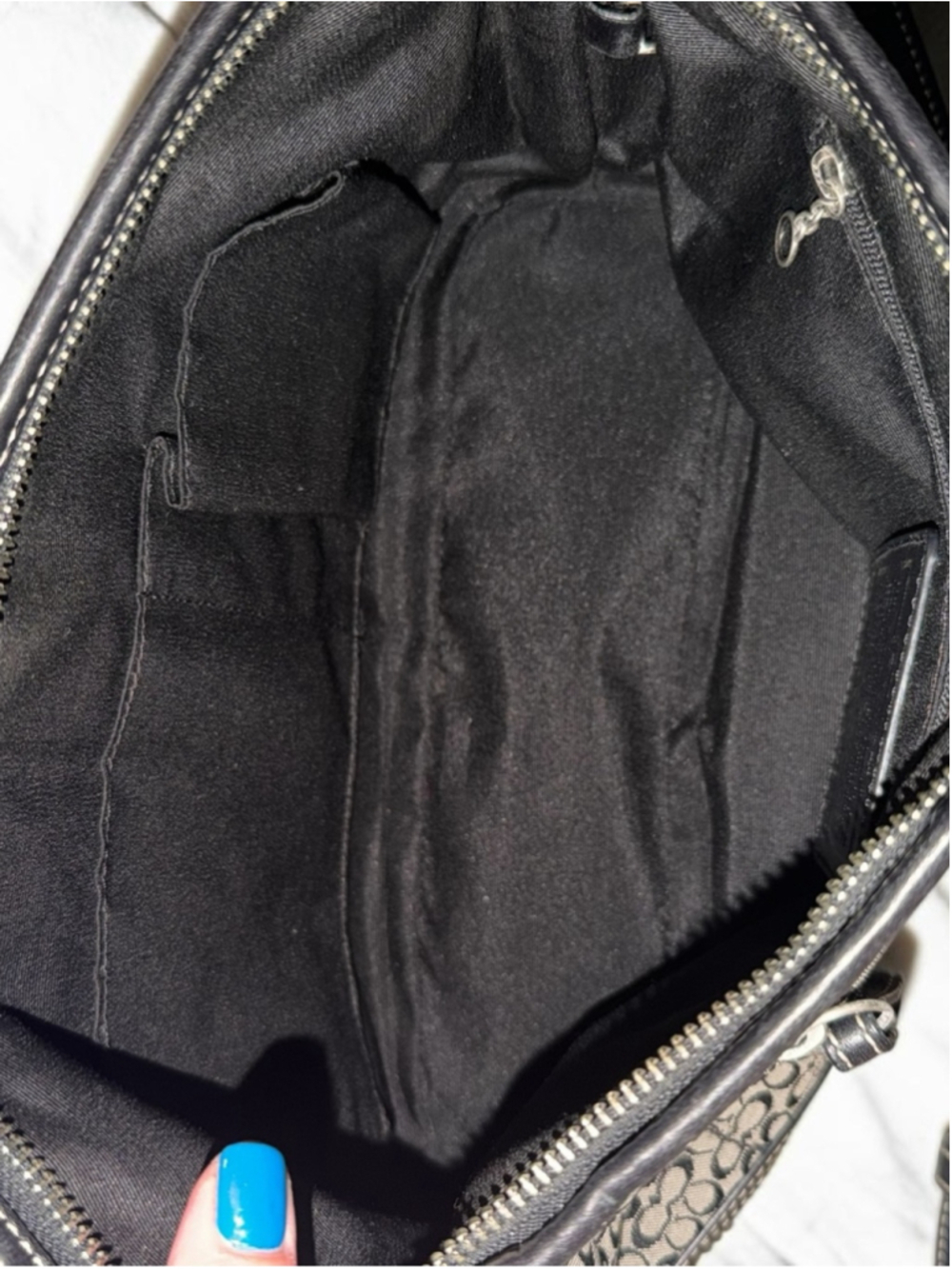 Y2K Coach Black Gray Signature C Jacquard Soho Hobo Shoulder Bag F10945 - Picture 14 of 16